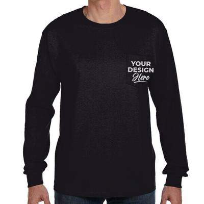 Hanes Authentic Long Sleeve Pocket T-Shirt - 5596