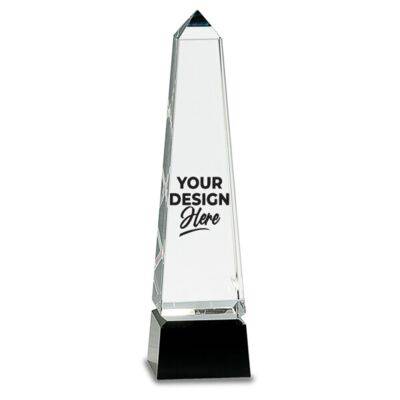 Obelisk Crystal on Black Pedestal Base