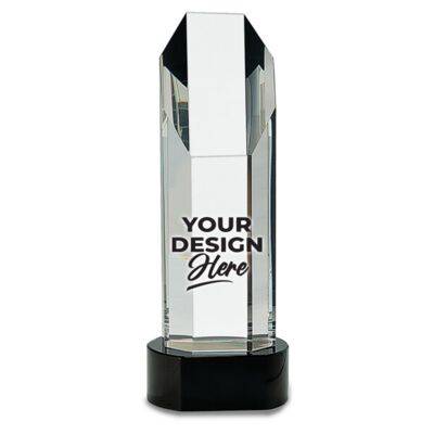 Octagon Slant-Top Crystal on Black Pedestal Base