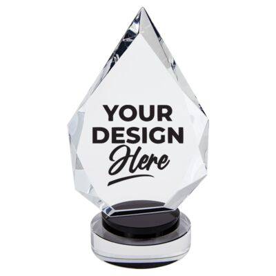 8 1/4" Diamond Crystal on Colored & Clear Round Base