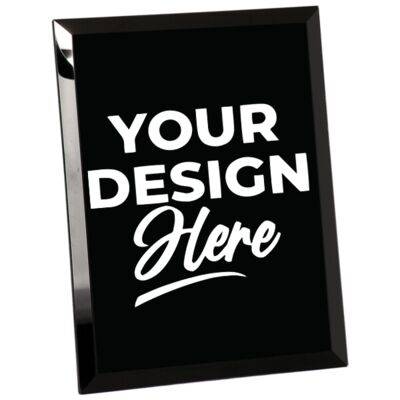 8" x 10" Black Glass Mirror Plaque