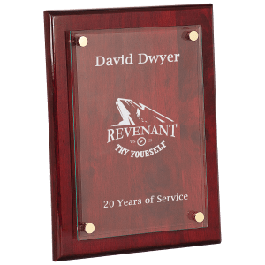 FPG1912 - 9" x 12" Rosewood Piano Finish Floating Glass Plaque
