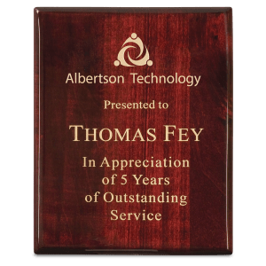 PNG79 - 7" x 9" Premium Rosewood Piano Finish Plaque