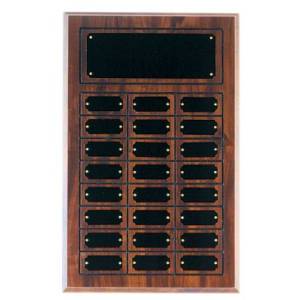 CPP24 - 11 3/4" x 18 3/4" Cherry Finish Completed Perpetual Plaque with 24 Plates