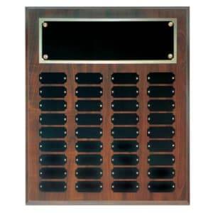 CPP36 - 15" x 18" Cherry Finish Completed Perpetual Plaque with 36 Plates