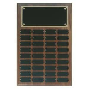 WPP36 - 36 Plate Genuine Walnut Completed Perpetual Plaque