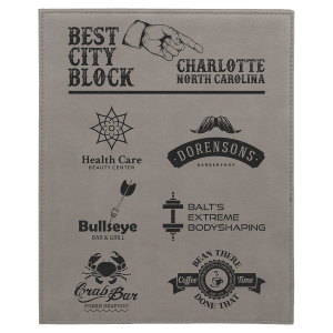 LLP5810 - 8" x 10" Gray Laserable Leatherette Plaque