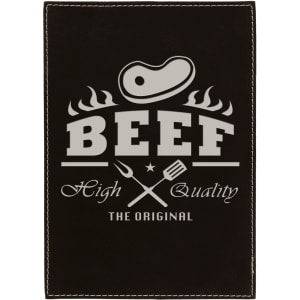 LLP6810 - 8" x 10" Black/Silver Laserable Leatherette Plaque