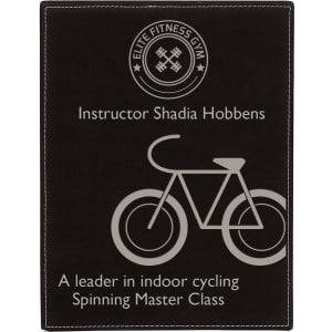 LLP6912 - 9" x 12" Black/Silver Laserable Leatherette Plaque