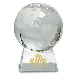 CRY115 - 5 1/2" Crystal Globe on Clear Base
