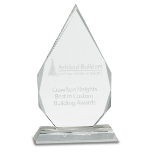 CRY136 - 9" Crystal Diamond on Clear Pedestal Base