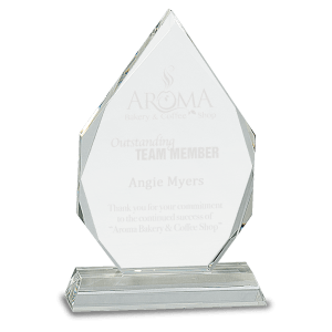 CRY138 - 7" Diamond Crystal on Clear Pedestal Base
