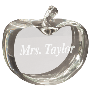 CRY3614L - 3 1/2" x 3 3/4" Flat Crystal Apple