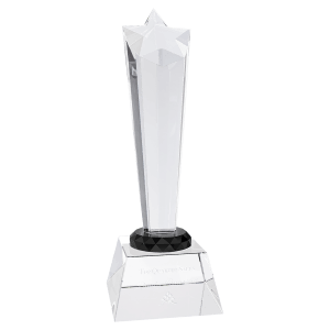 CRY401 - 9" Crystal Rising Star with Clear Base