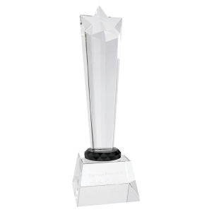 CRY402 - 10" Crystal Rising Star with Clear Base