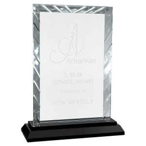 ACG53 - 8" Rectangle Accent Glass on Black Base