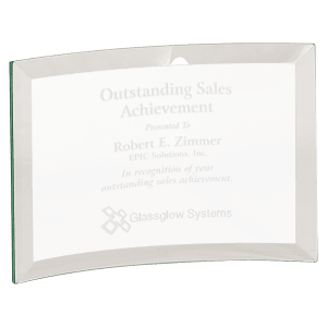CE6500 - 6" x 4" x 1/4" Beveled Jade Glass Crescent