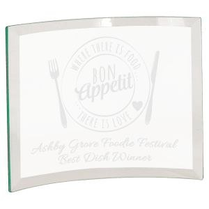 CE6502 - 8" x 6" x 1/4" Beveled Jade Glass Crescent