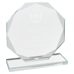 CGS11 - 6" Octagon Clear Glass Award