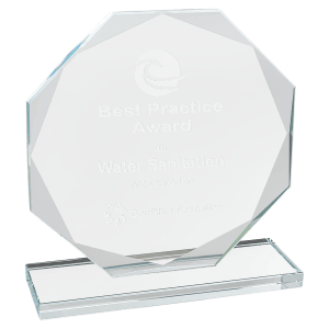 CGS12 - 6 1/2" Octagon Clear Glass Award