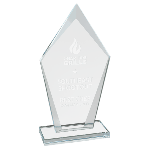CGS22 - 7 1/2" Diamond Clear Glass Award