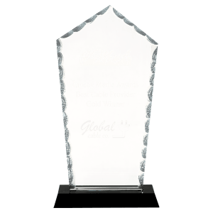 FC53 - 9 3/4" Diamond Facet Glass on Black Base
