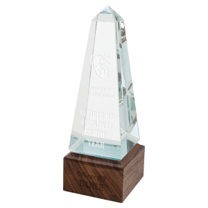 SRG10 - 9" Obelisk Sierra Glass with Walnut Base