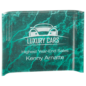 ACC68GM - 8" x 6" Green Marbleized Acrylic Crescent