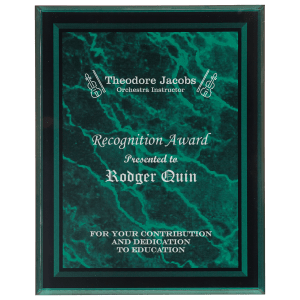 BDR7GM - 7" x 9" Green Marble Border Clear-Plaq Acrylic