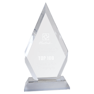 IMP173S - 8" Silver Frosted Base Diamond Impress Acrylic