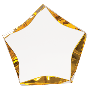 LST5GD - 5" Clear/Gold Luminary Star Acrylic
