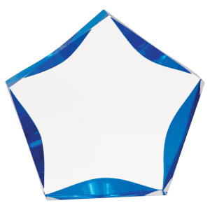 LST6BU - 6" Clear/Blue Luminary Star Acrylic