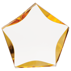 LST7GD - 7" Clear/Gold Luminary Star Acrylic