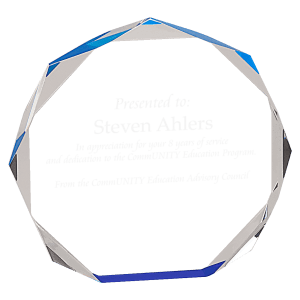 OCT5BU - 5" Blue Octagon Acrylic Award