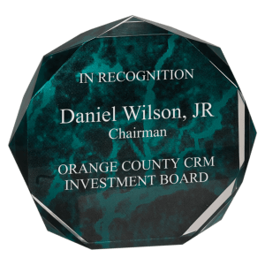 OCT6GM - 6" Green Marble Octagon Acrylic Award