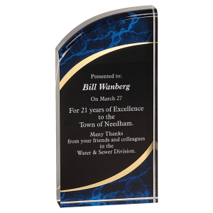 RMS7BM - 3 1/2" x 7" Blue Marble Rounded Acrylic