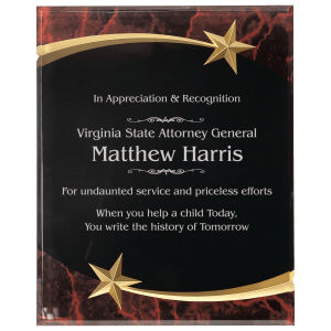 SSP810RM - 8" x 10" Red Marble Shooting Star Acrylic Plaque