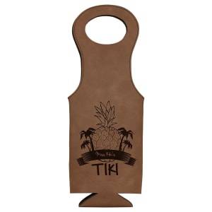 GFT217 - Dark Brown Laserable Leatherette Wine Bag