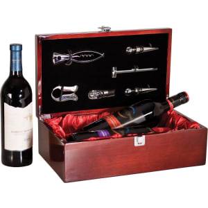 WBX02 - Rosewood Piano Finish Double Bottle Wine Box with Tools