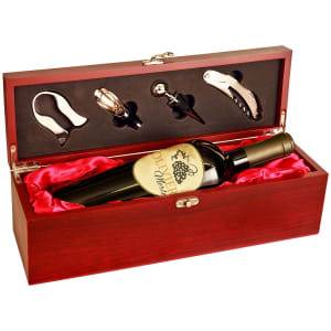 WBX11 - Rosewood Finish Single Wine Box with Tools