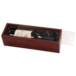 WBX41 - Rosewood Finish Wine Box with Clear Acrylic Lid