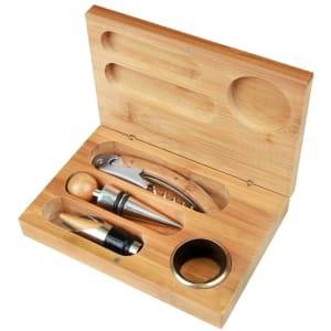 WTL06 - Bamboo 4-Piece Wine Tool Set