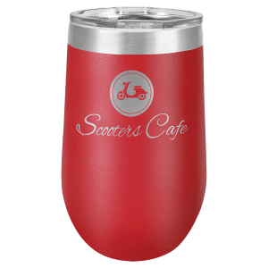 LTM803 - Polar Camel 16 oz. Red Vacuum Insulated Stemless Tumbler with Lid