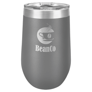 LTM810 - Polar Camel 16 oz. Dark Gray Vacuum Insulated Stemless Tumbler with Lid