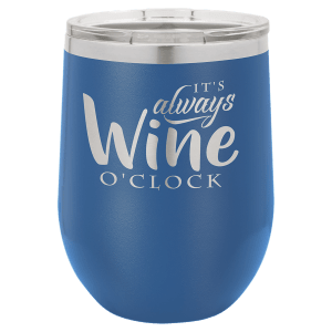 LTM854 - Polar Camel 12 oz. Royal Blue Vacuum Insulated Stemless Wine Tumbler with Lid