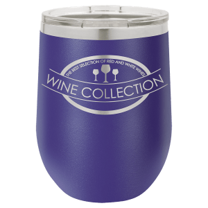 LTM859 - Polar Camel 12 oz. Purple Vacuum Insulated Stemless Wine Tumbler with Lid