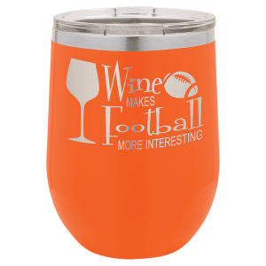 LTM862 - Polar Camel 12 oz. Orange Vacuum Insulated Stemless Wine Tumbler with Lid
