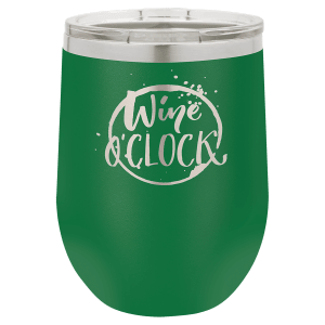 LTM865 - Polar Camel 12 oz. Green Vacuum Insulated Stemless Wine Tumbler with Lid