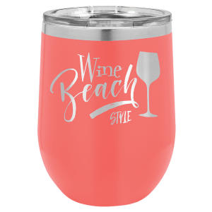 LTM867 - Polar Camel 12 oz. Coral Vacuum Insulated Stemless Wine Tumbler with Lid