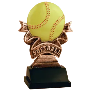 RR505 - 5 1/2" Softball Ribbon Resin